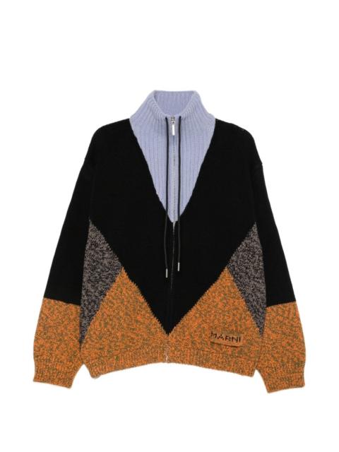 Marni colour-block intarsia-knit sweater