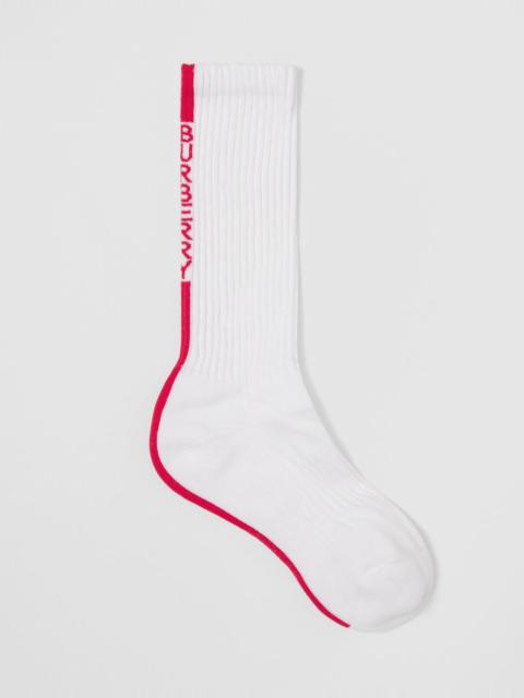 Burberry Logo Stripe Intarsia Stretch Cotton Socks