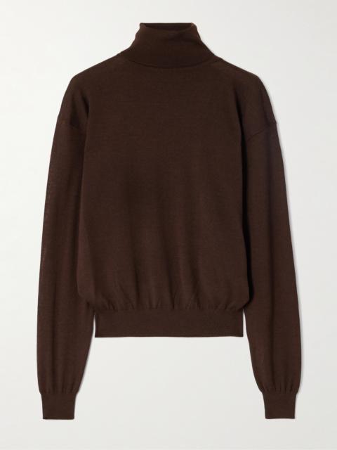 SAINT LAURENT Wool, Cashmere And Silk-blend Turtleneck Sweater