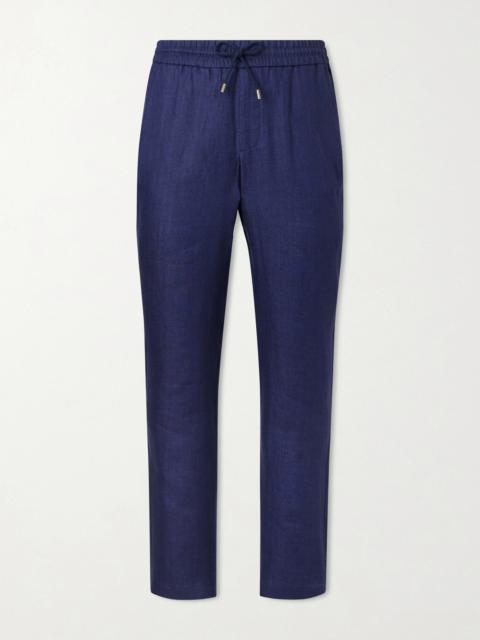 SEASE Summer Mindset Straight-Leg Linen and Cotton-Blend Drawstring Trousers