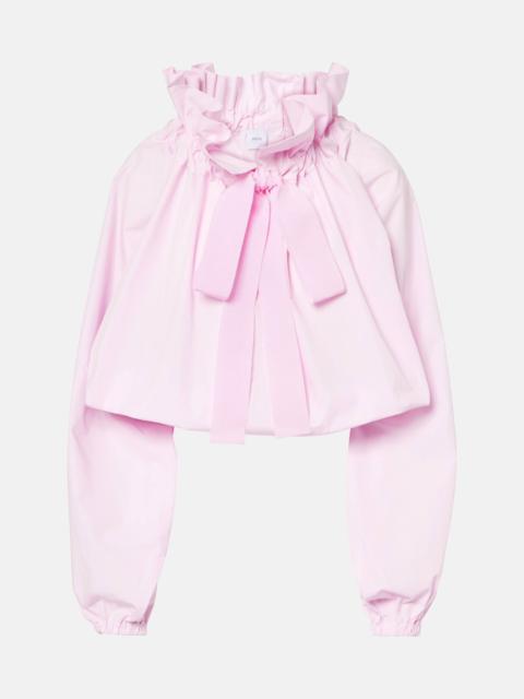 PATOU Iconic bow-detail ruffled cotton blouse