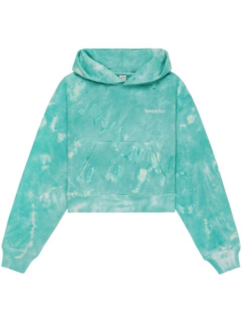 Sporty & Rich Serif logo-embroidery hoodie