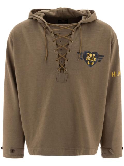 Human Made lace-up hoodie