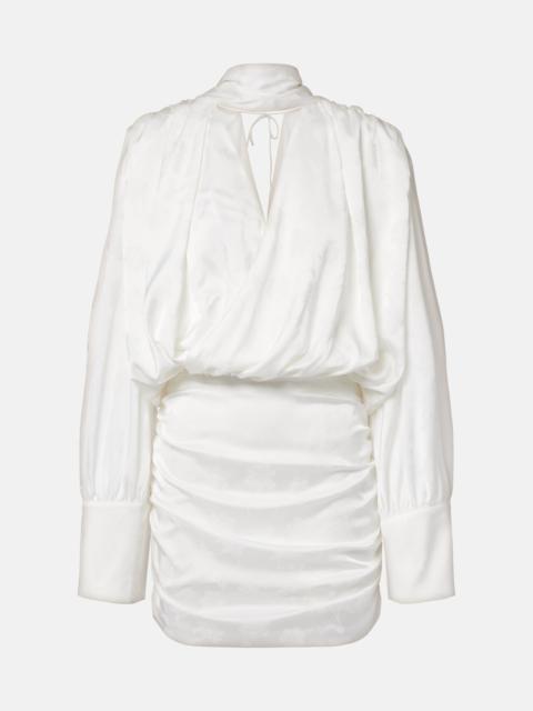 ROTATE Bridal scarf-detail satin minidress