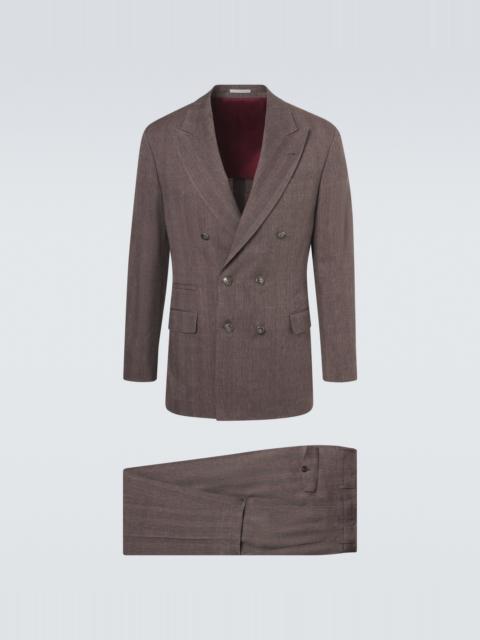 Brunello Cucinelli Herringbone linen and wool suit