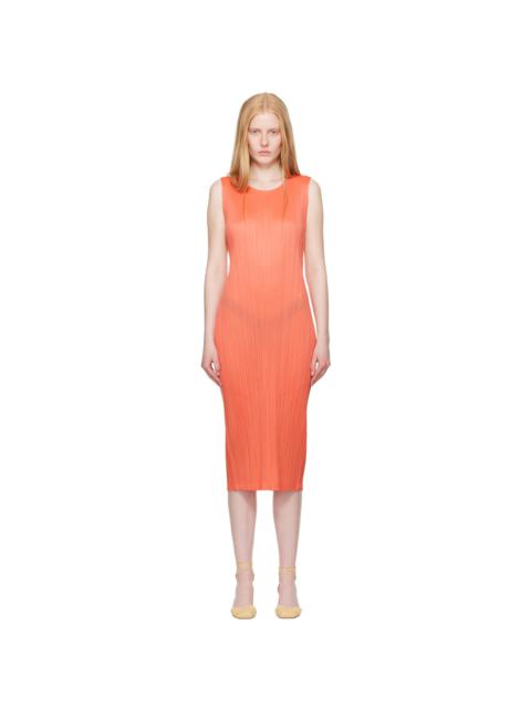 Pleats Please Issey Miyake Orange Monthly Colors May Maxi Dress