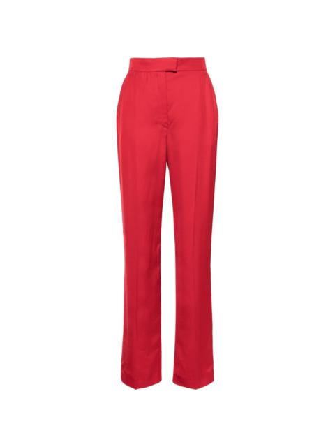tapered tailored cotton trousers