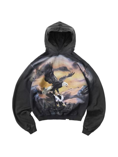 REPRESENT Men's Graphic Cotton Hoodie - Stained Black