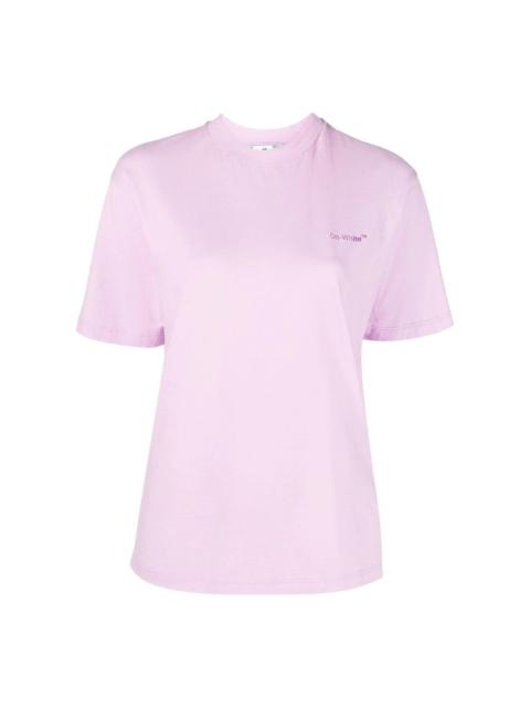 Off-White (WMNS) Off-White Diag-Print Short-Sleeved 티셔츠 'Light Pink'OWAA049F22JER0013632