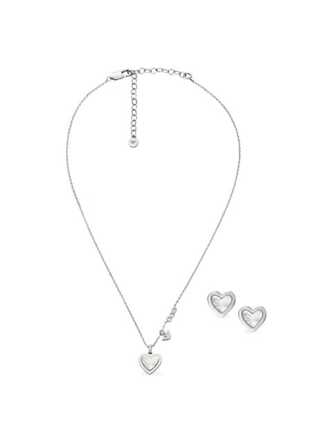 EMPORIO ARMANI heart-shaped pendant necklace set