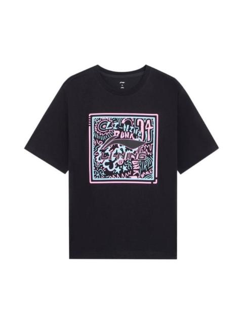 Li-Ning Hoops Graphic T-shirt 'Black' AHSSC97-2
