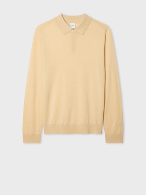 Paul Smith Beige Washable Merino Wool Polo Shirt