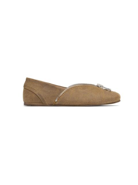 JW Anderson Tan Biker Ballerina Flats