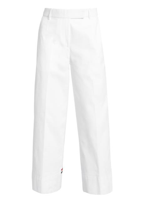 Thom Browne Women's Cotton Gabardine Crop Trousers - White