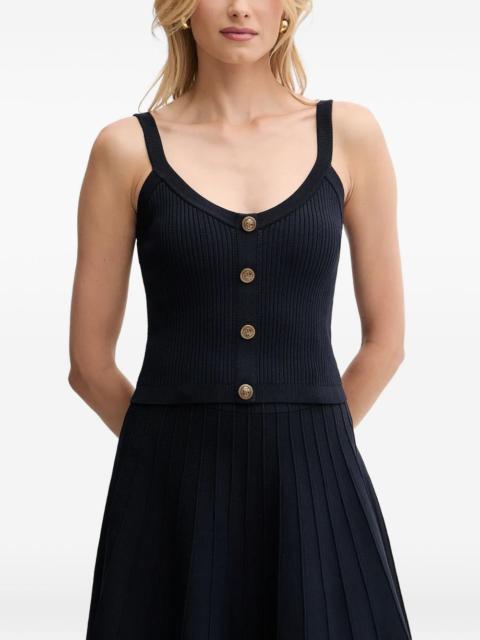 GUESS USA Emmie ribbed-knit button top