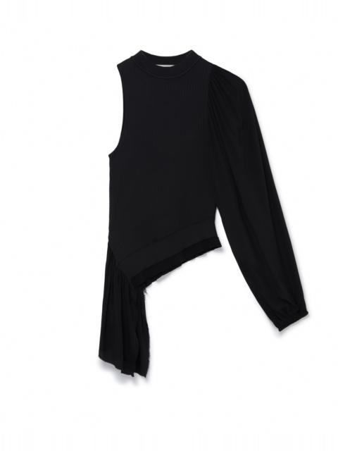 Stella McCartney Silk Sleeve Rib-Knit Top