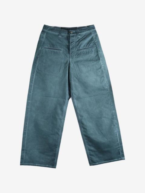 UMA WANG straight-leg logo-patch trousers