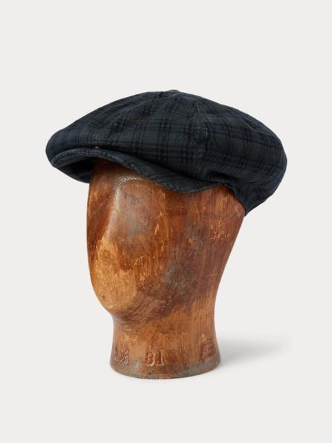 RRL by Ralph Lauren Plaid Jacquard Denim Newsboy Cap