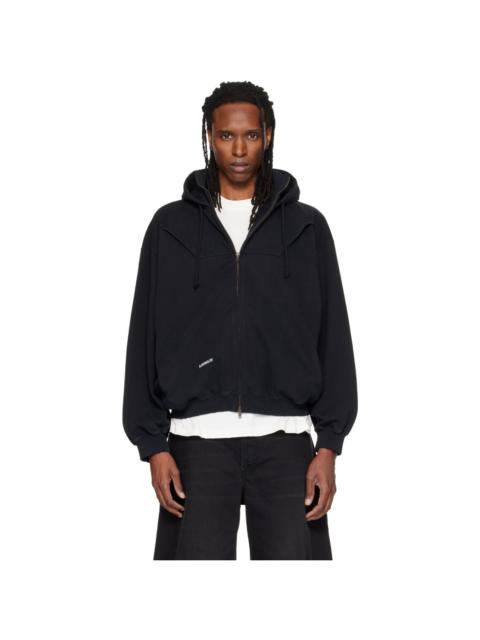 VETEMENTS Black Upside-Down Zip Up Hoodie