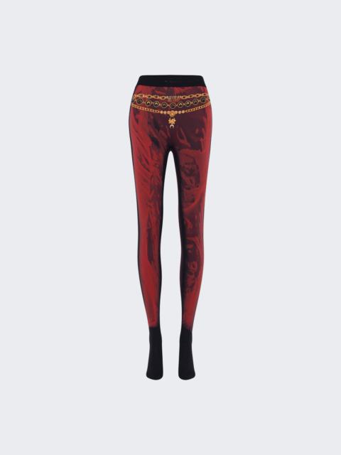 Marine Serre Wet Nuisette Printed Jersey Leggings Ribbon Red