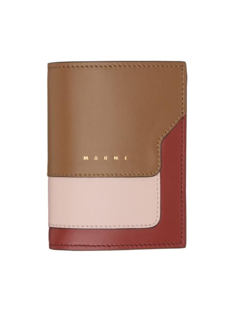 Marni Brown & Burgundy Bi-Fold Wallet