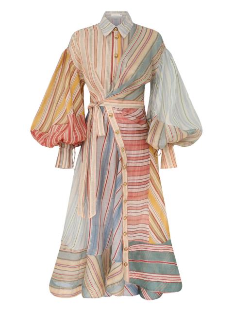 Zimmermann REBELLION STRIPED MIDI DRESS