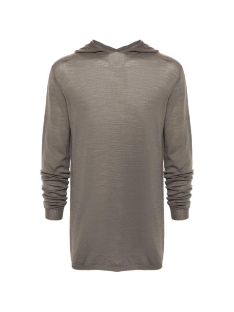 long-sleeve knitted hoodie