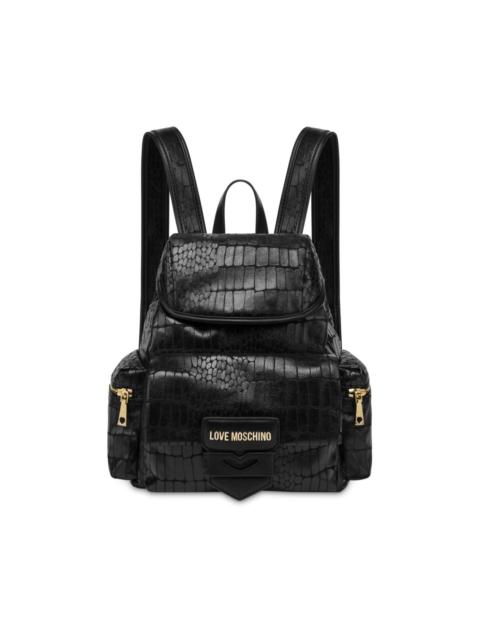 crocodile-effect backpack