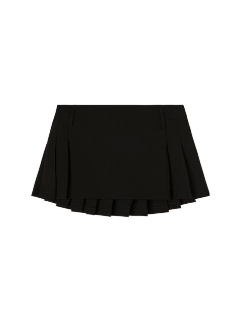 pleated virgin-wool miniskirt