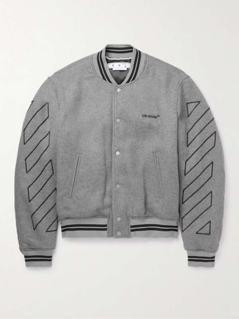 Off-White Logo-Embroidered Twill Bomber Jacket