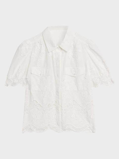GENERATION LOVE Mina 3D Floral Cotton-Voile Shirt