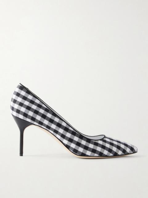 Manolo Blahnik Bb 70 Checked Woven Pumps