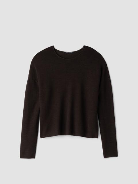 EILEEN FISHER Superfine Merino Crew Neck Top in Regenerative Wool