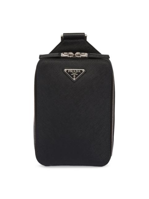 Prada Men's Brique Saffiano Leather Bag - Black