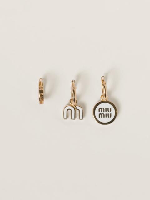Miu Miu Set of enameled metal earrings