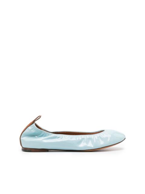 patent leather ballerina shoes