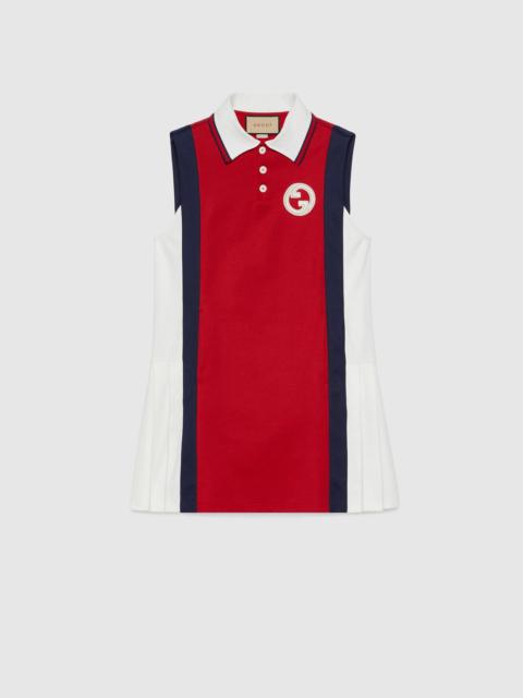 Technical jersey polo dress