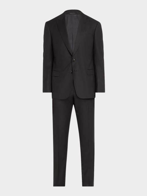 GIORGIO ARMANI Men's Super 150s Striped Peak-Lapel Classic Fit Suit
