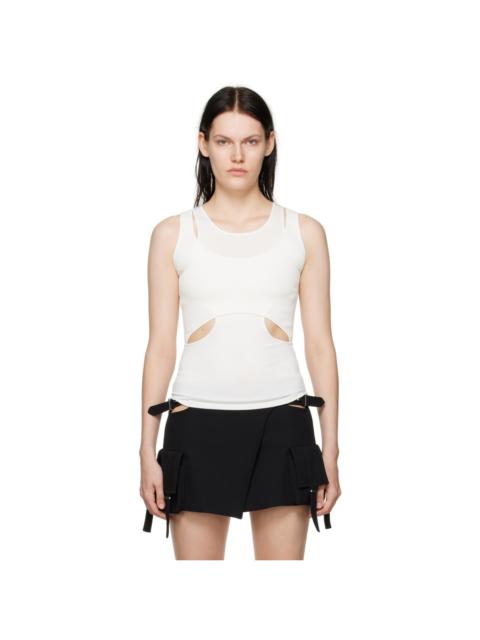 White Interlink Tank Top