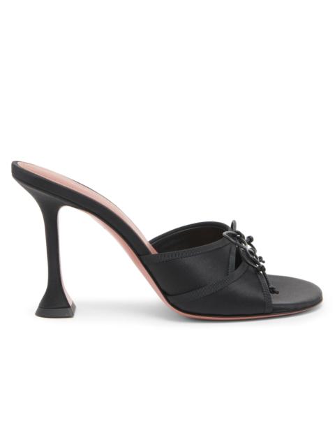 Amina Muaddi Women's Eleonora 95MM Satin Slippers - Black Satin