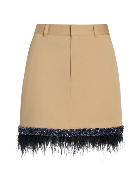 Cinq à Sept Marie feather-trim mini skirt