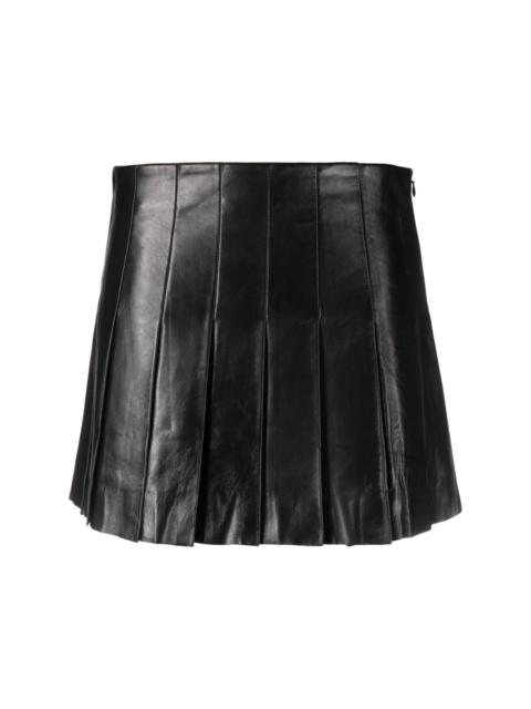 STAND STUDIO pleated leather miniskirt