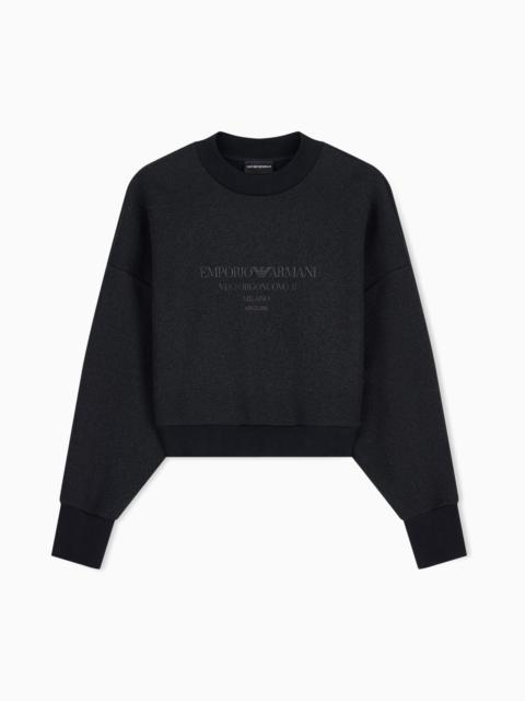 EMPORIO ARMANI LUREX JERSEY SWEATSHIRT WITH SHINY LOGO