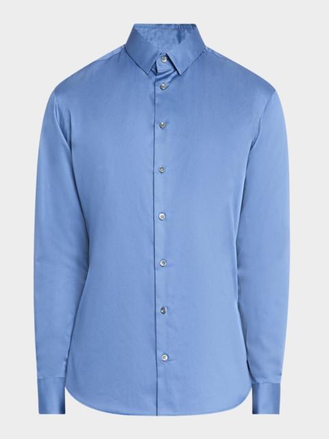 GIORGIO ARMANI Men's Logan Piece-Dyed Cotton Sport Shirt