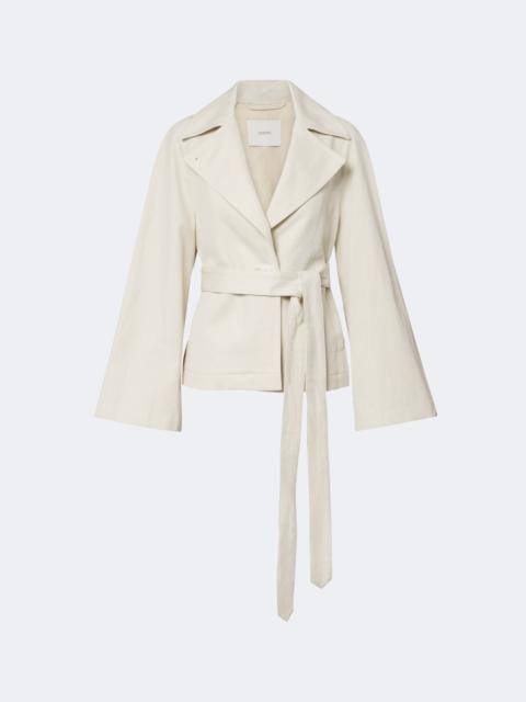 JOSEPH Leda belted cotton and linen twill jacket