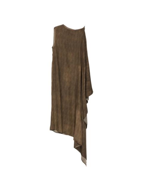 UMA WANG geometric-print draped asymmetric dress
