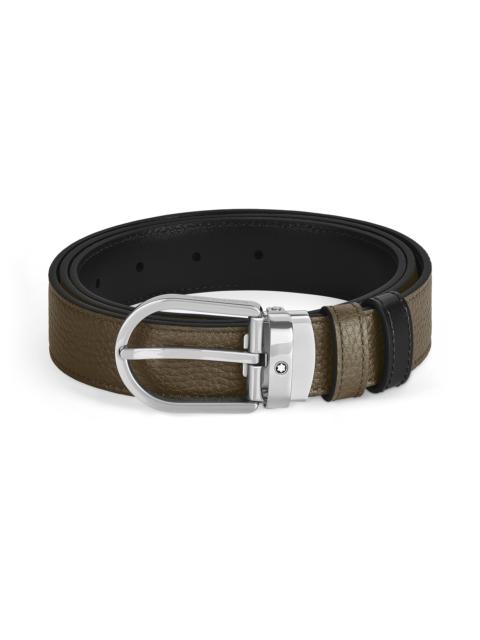 HORSESHOE 30 MM REVERSIBLE BELT IN GRAIN LEATHER