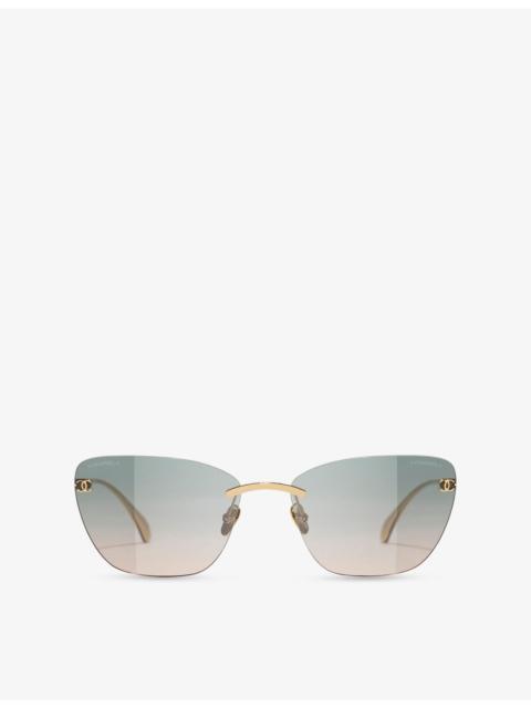 CHANEL CH4286T Cat Eye-Frame Titanium Sunglasses