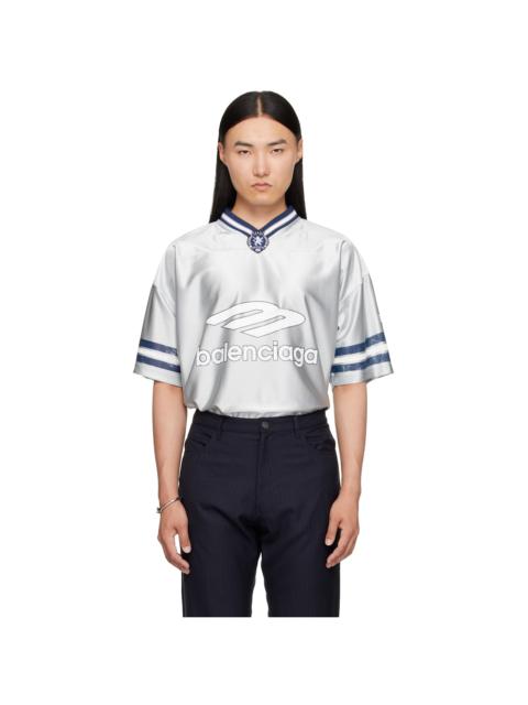 BALENCIAGA Gray V-Neck Oversized T-Shirt