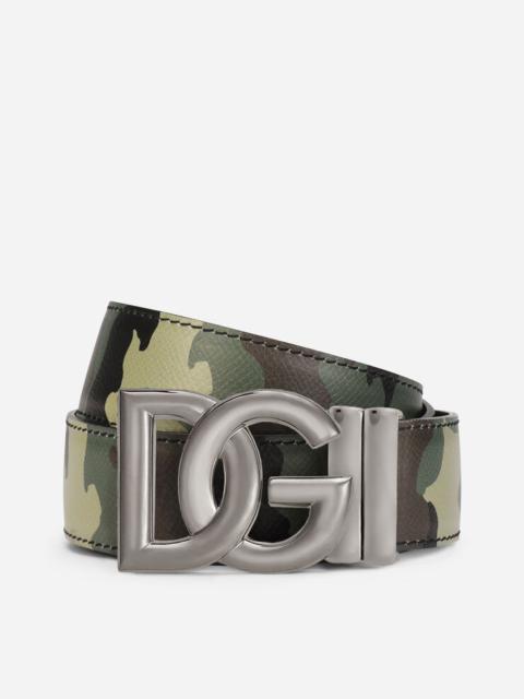 Dolce & Gabbana Reversible camouflage-print calfskin belt